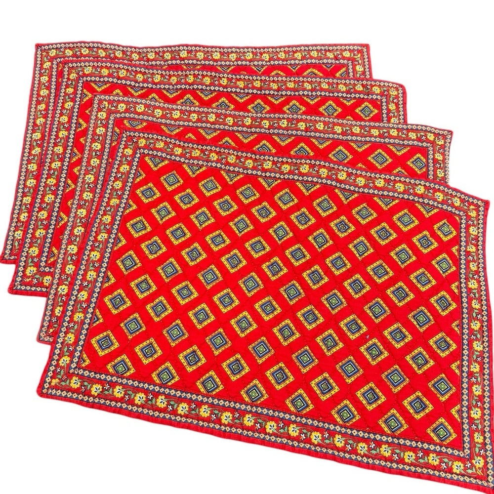 Vera Bradley Villa Red vintage place mats set of 4